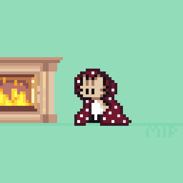 MakeItPixel_'s tweet photo. Day 21 of the Christmas challenge: patches found a very comfortable blanket to keep warm 🎄🧶

#dreamfanart #patchesfanart #pixelart https://t.co/T4m6rLXtqy