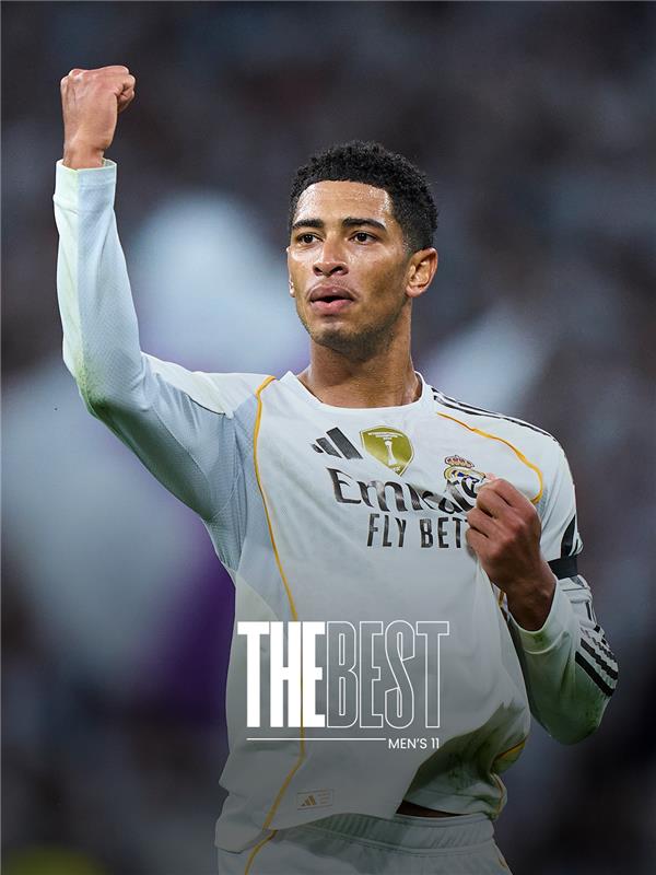 realmadridarab's tweet image. 👏 تم اختيار جود بيلينغهام ضمن التشكيلة المثالية لجائزة أفضل 11 لاعب في العالم من فيفا لعام 2025!