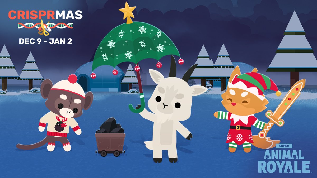 CRISPRmas Week 2 items are here, featuring the brand new Super Mountain Goat 🐐

We’ve also started rolling out bug fixes on Steam, Xbox and PlayStation, with more on the way for Nintendo Switch. Thanks for your reports and patience, Super Animals!!
