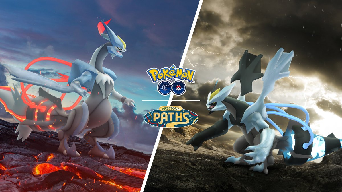 Trainer, beim Fusions-Raid-Tag in #PokemonGO erscheinen Reshiram, Zekrom,  Schwarzes Kyurem und Weißes Kyurem! 10. Januar von 14 bis 17 Uhr (Ortszeit)  🗓 https://t.co/ThMfnFwVnn Welches Legendäre Pokémon fordert ihr zuerst  heraus?, image size:1200x675