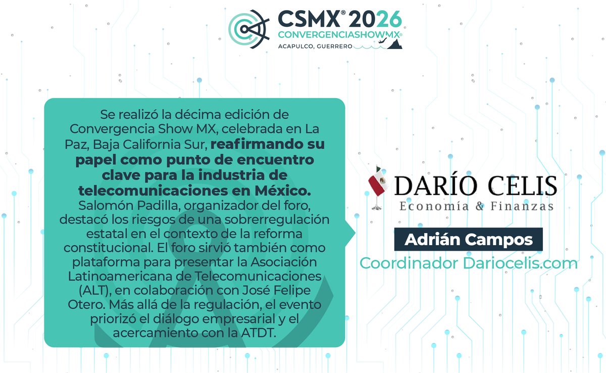 Las increíbles menciones que recibimos en cada edición nos recuerdan por qué hacemos lo que hacemos: Crear un espacio donde el conocimiento, la tecnología y la industria se encuentran.
Gracias por confiar en #CSMX. 

📌 Más información: convergenciashow.com.mx

 #IndustriaTIC
