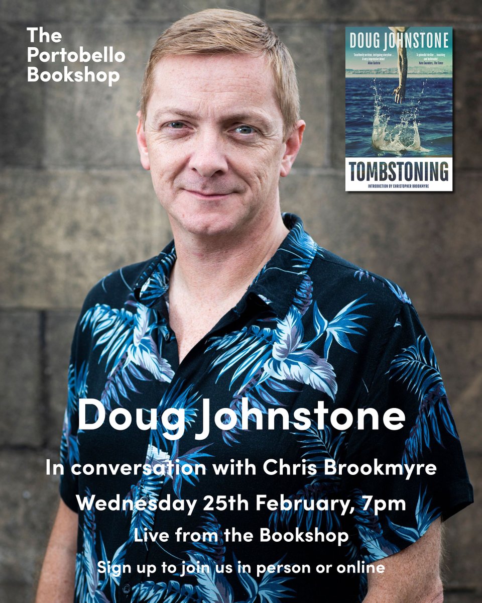🗓📖

25/02 @Doug_Johnstone will be in convo with @CBrookmyre at @portybooks to celebrate his reissued, ICONIC #Debut #Tombstoning.

In-person &amp; online tickets: bit.ly/4oLeK4W 

Inc an intro from Chris Brookmyre
SIGNED &amp; DEDICATED edition: bit.ly/49rMfEQ