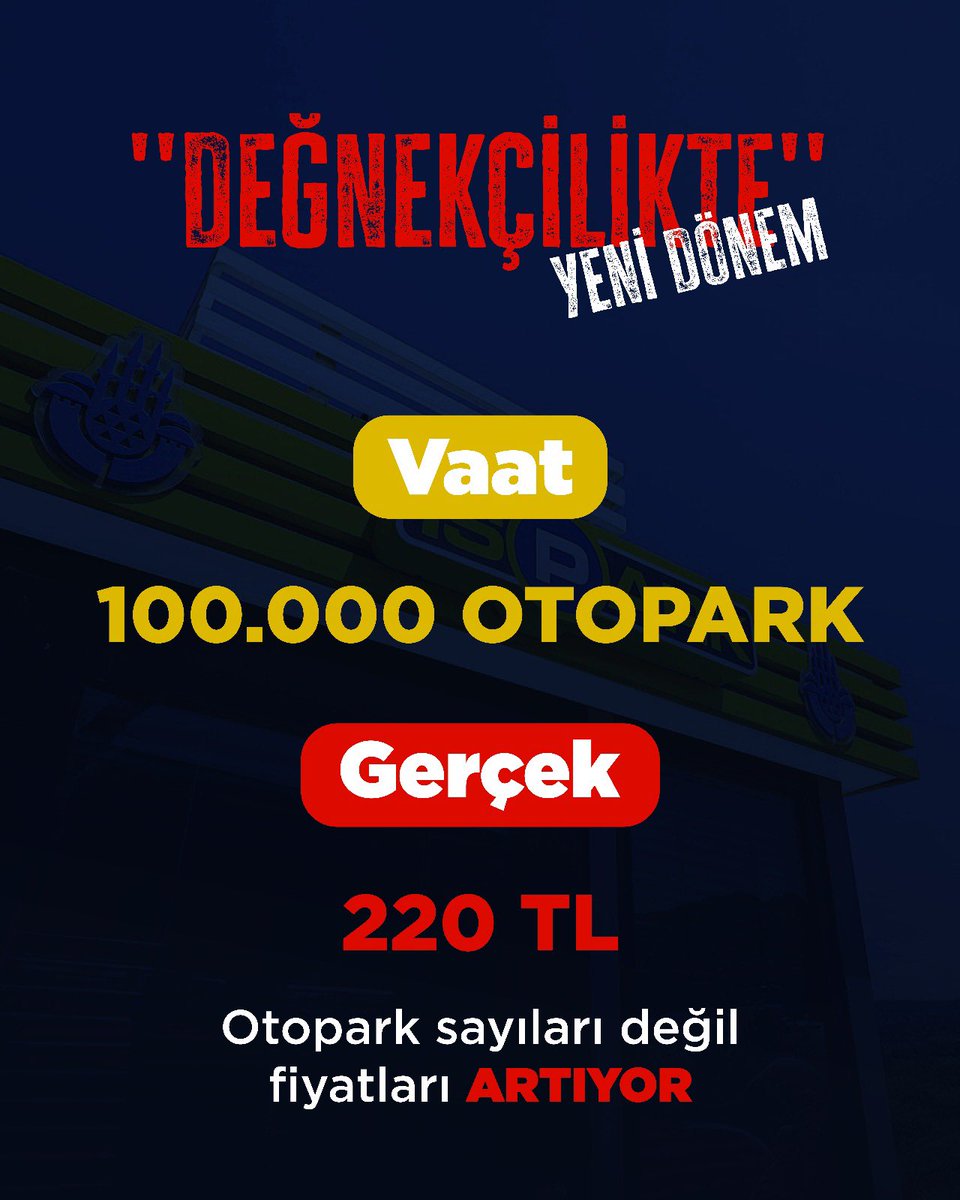 İspark’ınyaptığı iş değişmedi ama fiyatı uçtu. Demek ki pahalanan hizmet değil, kötü yönetimin faturası.