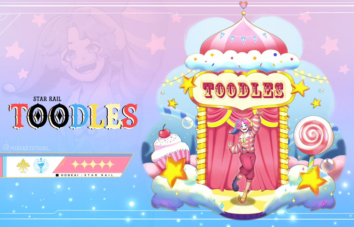MissArtsyGirl's tweet image. New Elation character?!

It's Toodles lol ✨

Wanted to study hsr splash art style and with the next path being elation. I wanted to use Toodles for this one! This was just for fun and it helped me get out of my art block! Hope ya'll like it! 🙏🏻

#ToodlesDoodles