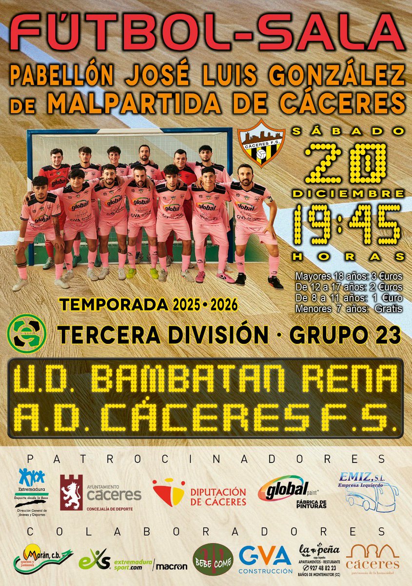🟡⚫️CARTEL EQUIPO SENIOR🟡⚫️

Atentos que para este fin de semana tenemos nueva ubicación , volvemos a nuestros orígenes ,  volvemos a jugar en el Pabellón José Luis Gonzales en Malpartida de Cáceres