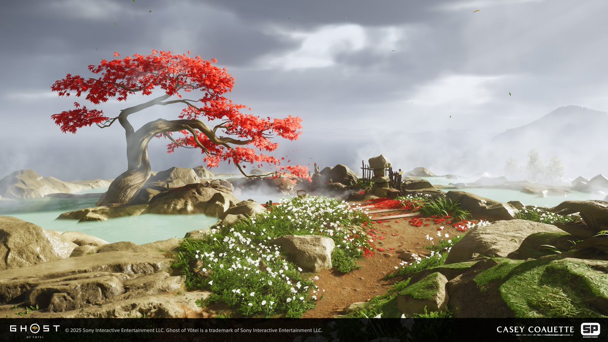 Amphi28's tweet photo. Ghost of Yōtei - Hot springs
I was involved in nearly every hot spring location in the game. From sculpting rocks around the water to making the surrounding location pretty. Here are some of my favorites.
#GhostofYotei https://t.co/HTgxNVFgoC