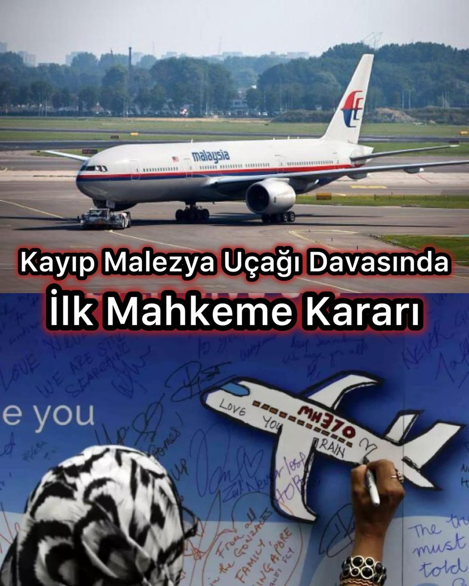 HavaSosyalMedya's tweet image. Kayıp Malezya Uçağı Davasında Çin’den İlk Mahkeme Kararı

2014 yılında 239 yolcusuyla birlikte kaybolan Malaysia Airlines’a ait #MH370 sefer sayılı uçakla ilgili Çin’de açılan davalarda ilk mahkeme kararı verildi. Pekin’deki mahkeme, uçakta bulunan sekiz yolcunun ailesine