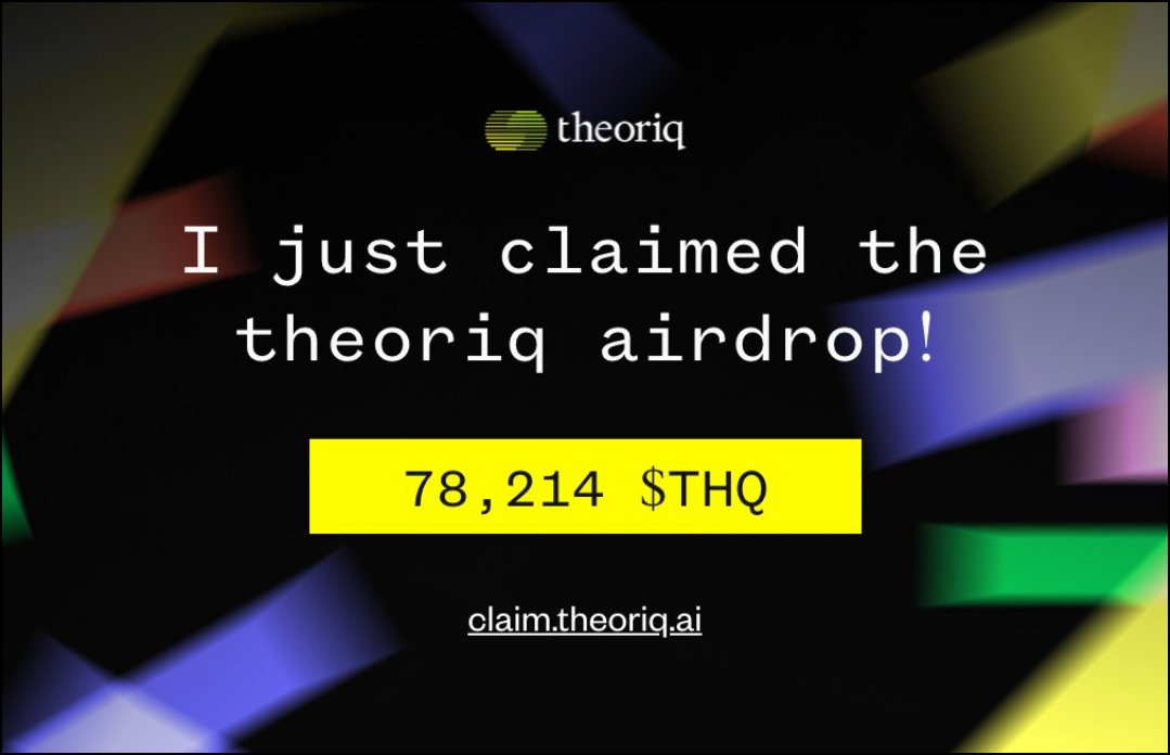Theoriq $THQ claim is now live

You can now claim your allocation on Base.

Claim airdrop: claim.theorlq.io
Claim presale: theoriq.launchpad.kaito.ai

What can be claimed:
🔸Airdrop  
- KAITO staking
- Yapping rewards 
- Testnet participation

🔸Pre-sale tokens

Pre-sale
