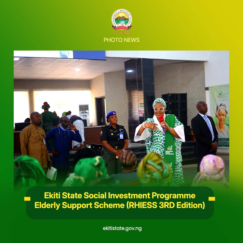 ekitistategov's tweet photo. Ekiti State hosted the Renewed Hope Initiative (RHI) Social Investment Programme Elderly Support Scheme (RHIESS, 3rd Edition), a compassionate intervention aimed at improving the welfare of senior citizens across Nigeria.

The programme delivered financial support to 250 elderly beneficiaries  drawn from the 36 states of the federation and the FCT, in line with the Renewed Hope Agenda’s commitment to social inclusion.

The initiative, a flagship programme of the First Lady of the Federal Republic of Nigeria, Senator Oluremi Tinubu, was represented by the Wife of the Ekiti State Governor, Her Excellency, Dr. Olayemi Oyebanji, at the event.

Held today, 16th December 2025, at Jibowu Hall, Government House, Ado-Ekiti, the programme, themed “Finding Joy in Old Age,” reinforced the importance of dignity, care and support for the elderly.

https://t.co/CbFUGy0pck

#RenewedHopeInitiative #RHIESS #ElderlySupport #SocialProtection #RenewedHopeAgenda #EkitiState
#CompassionateGovernance
