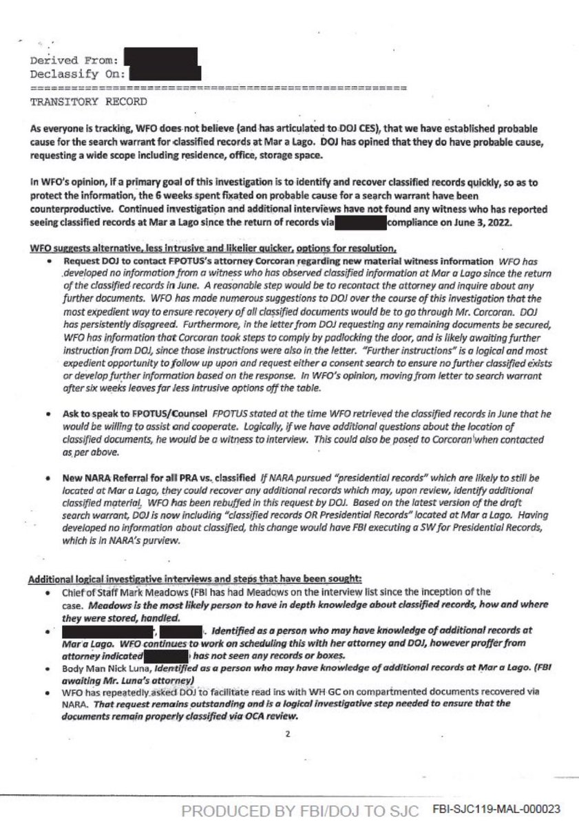 EricLDaugh's tweet image. 🚨 BREAKING — IT’S OFFICIAL: A bombshell memo was just dispatched to Congress finding the Biden FBI DID NOT find PROBABLE CAUSE to raid Donald Trump’s Mar-a-Lago, but prosecutors did it anyway.

CONSEQUENCES are needed.

This is an unprecedented miscarriage of justice.