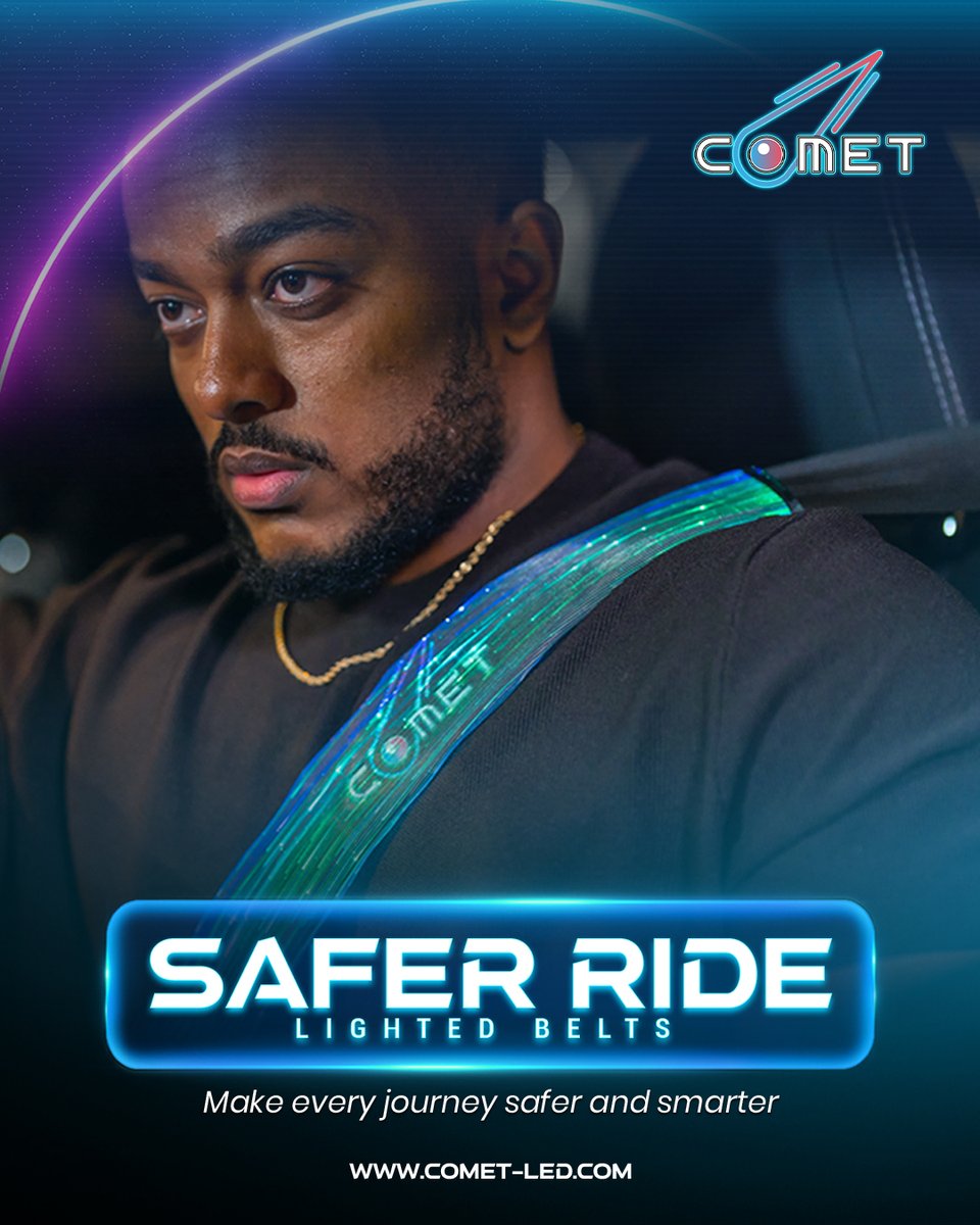 CometLEDusa's tweet image. Make every journey safer and smarter. The Comet LED Seatbelt glows with high-visibility LED lighting, helping you find and fasten your belt instantly — day or night.
#LEDSeatbelt #SafetyFirst #CometLED