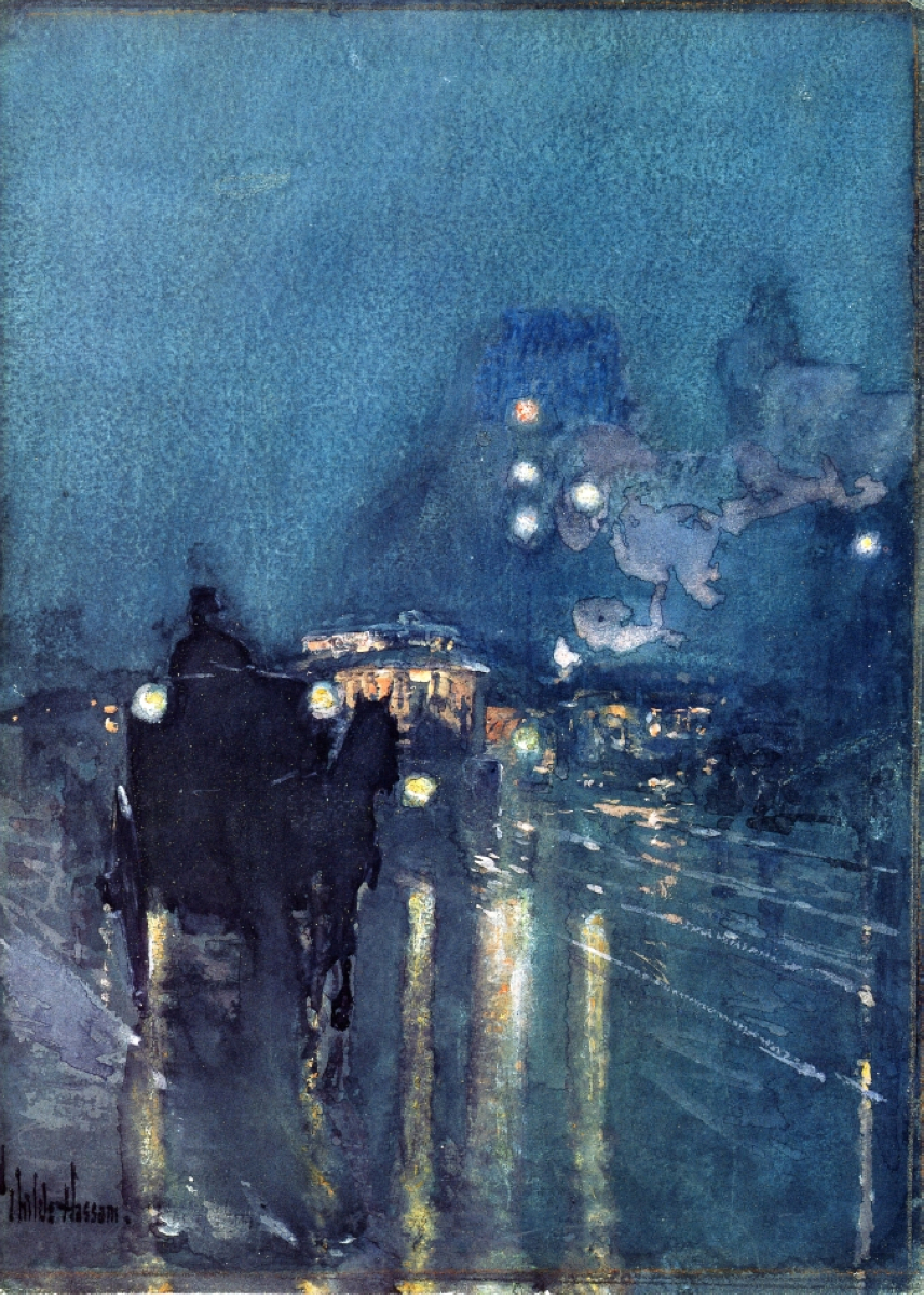Nocturne, Railway Crossing, Chicago #artbots <a href="/hassam/">hassam</a>