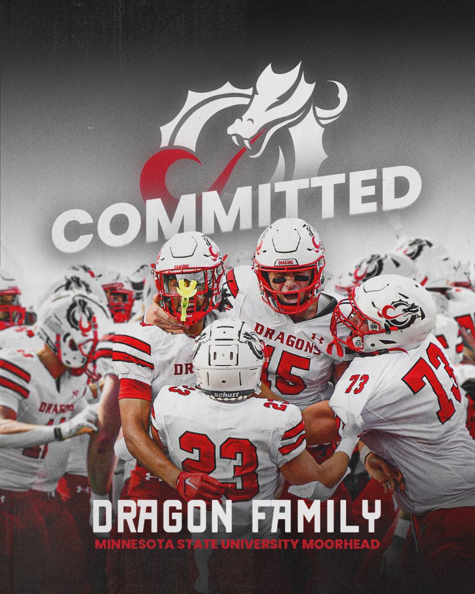 Parker_Rode's tweet image. After an amazing call with @CoachRoehrich, constant prayer and thought I am excited to announce my commitment to @msum_football. So excited to be a dragon!  @CoachLaqua @CoachLarsonNR @CoachSchrenk