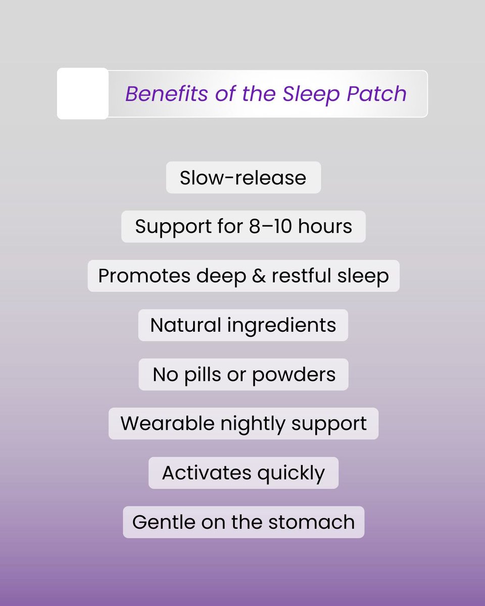 VibePatches's tweet image. Sleep better naturally. 🌙
No pills, powders, or hassle, just natural slow-release support through a transdermal vitamin patch.

✨ BUY 2 GET 2 FREE is live! Peel. Stick. Dream. ✨

#SleepPatch #VibePatches #WearableWellness #BetterSleep