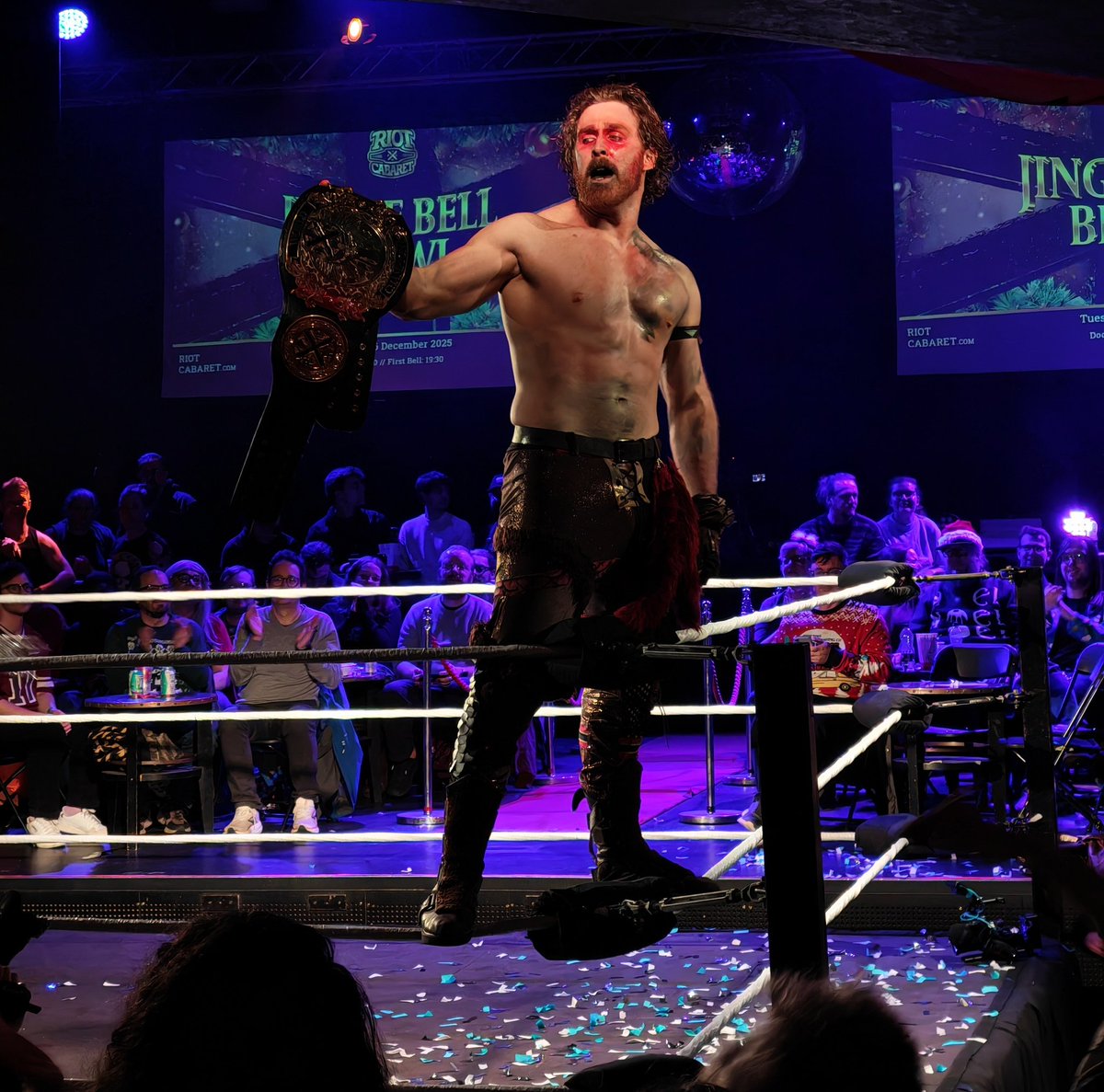 The spectacular twat <a href="/CrowleyCarnival/">Mr. Charles Crowley - チャールズ・クラウリー</a> is back at <a href="/RiotCabaret/">Riot Cabaret Pro Wrestling</a> and is the new world champion after <a href="/mothfromdaflats/">Session Moth Martina🍻 マーティナセッション</a> used her Christmas wish!