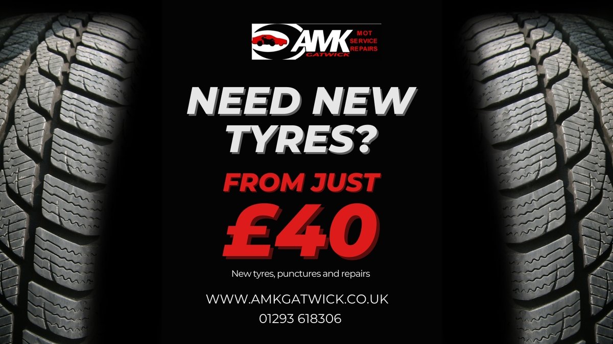 With winter in full force - your tyres are the one thing that keeps you on the road - book in your car for a tyre check today #tyrecare #tyres #amkgatwick