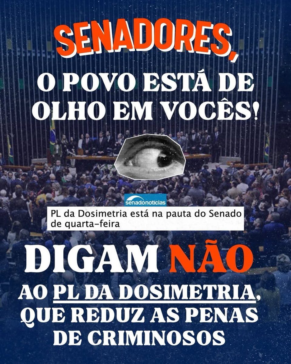 arc_maiana's tweet image. Amanhã é dia de votação do pL da Dosimetria no Senado. Vamos pressionar esses parlamentares!

SEM DOSIMETRIA