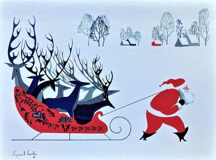 Eyvind Earle 
Christmas card from 1951