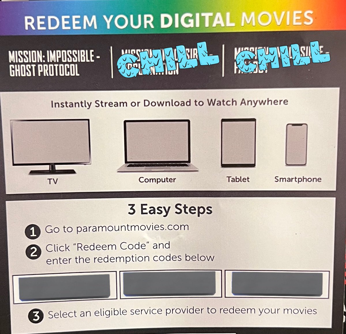 HighDefDiscNews's tweet image. /// CONTEST ///

I’m giving away a #4K #digital copy of MISSION: IMPOSSIBLE - GHOST PROTOCOL. It is redeemable, I’ve checked, via AppleTV or Fandango at Home.

To enter:

💣 Be following
🎄Like this post
💥 Share this post

In 24-36 hours I’ll pick one random winner. Good luck!…