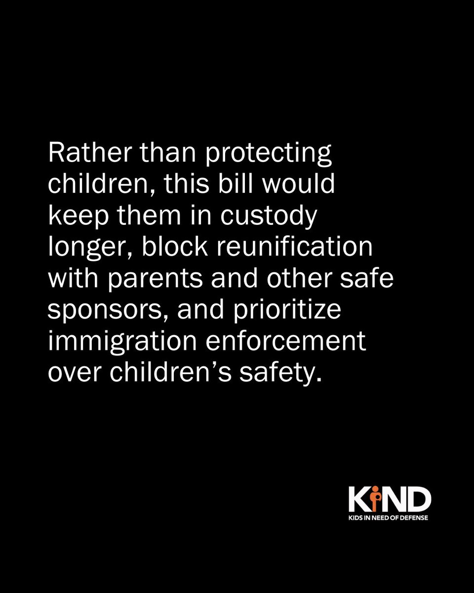 supportKIND's tweet image. ⚠️The House passed the Kayla Hamilton Act, a bill that weakens protections for unaccompanied children. It would prolong detention, block family reunification, and prioritize enforcement over child safety. This is not child protection.
Our statement: bit.ly/3KMq3LF