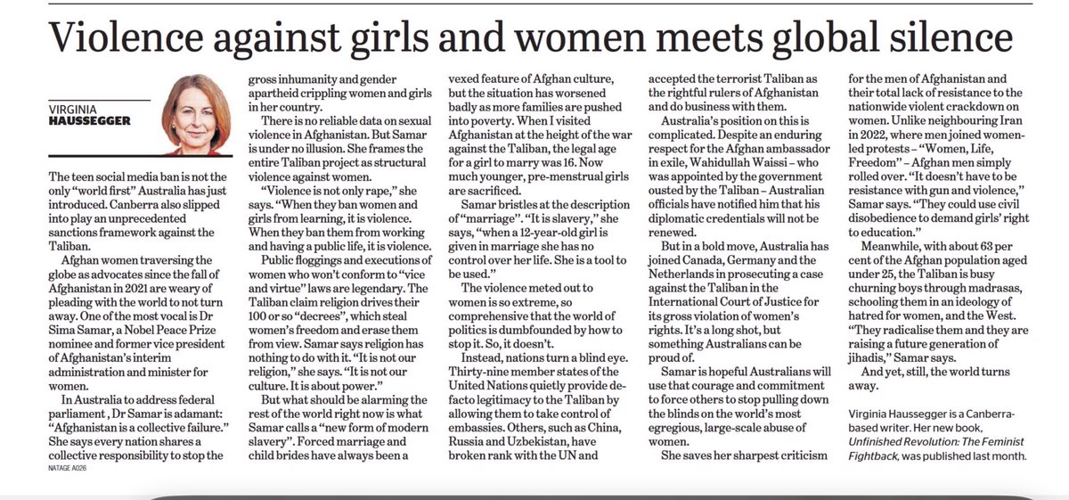 Ozwimmsrights's tweet photo. Violence and a “new form of “slavery”meted out to girls and women. In today’s The Age. https://t.co/k9Wqx0Yfd1