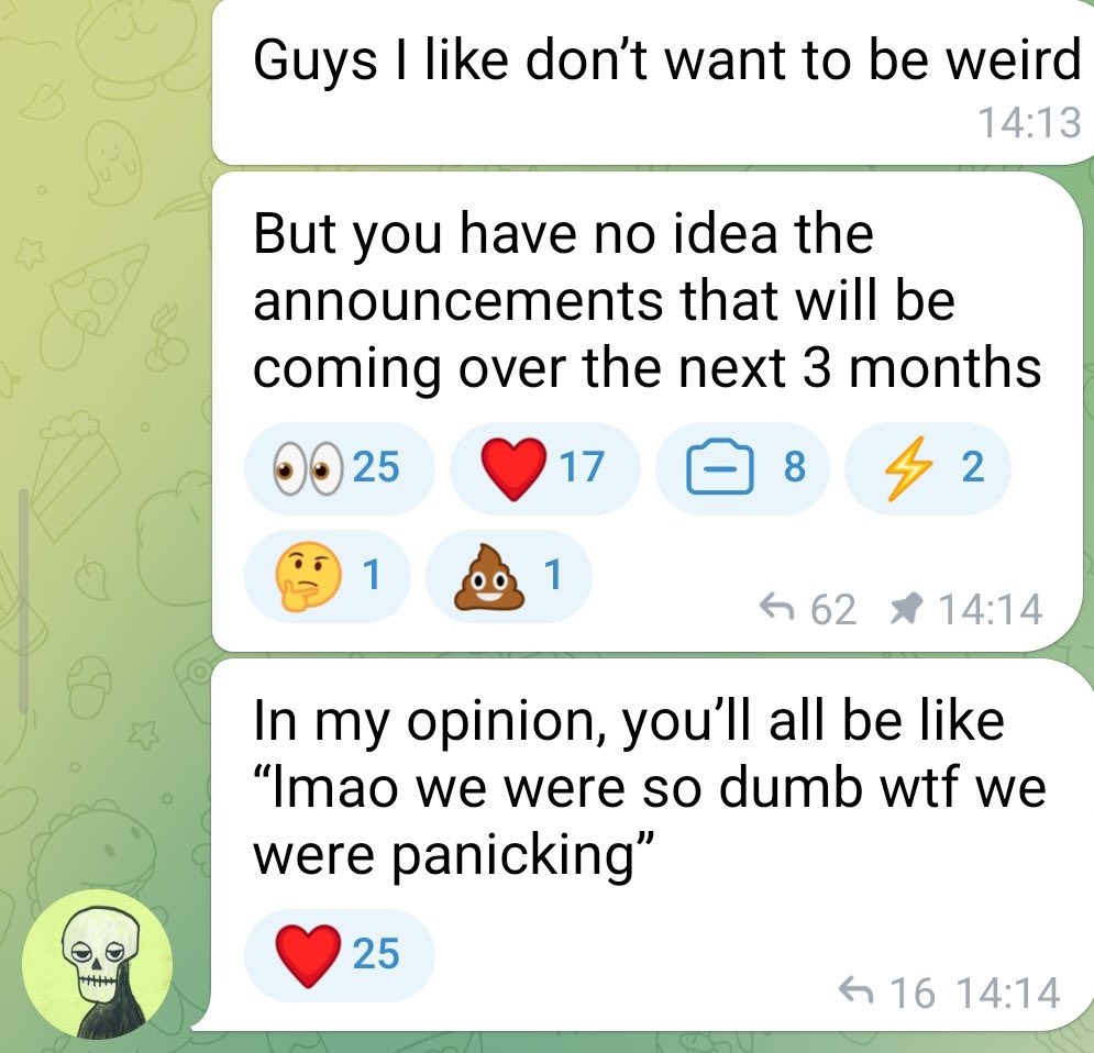 <a href="/0xMagmar/">magmar 🇺🇸</a> <a href="/GGE_Crypto/">GGE - $ATOM OG</a> 3 months ago you said this.  What did you mean by it?  Saying stuff like this and not delivering is why people lose hope.