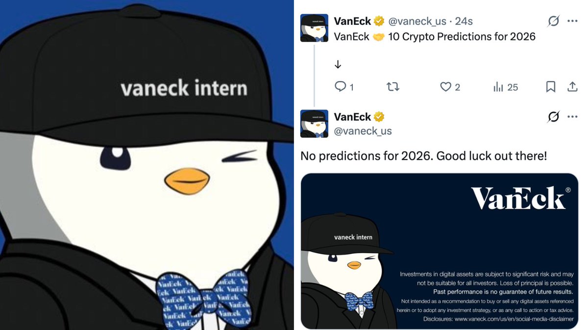 NEW: @vaneck_us REFRAINS FROM MAKING CRYPTO PREDICTIONS FOR 2026 - 