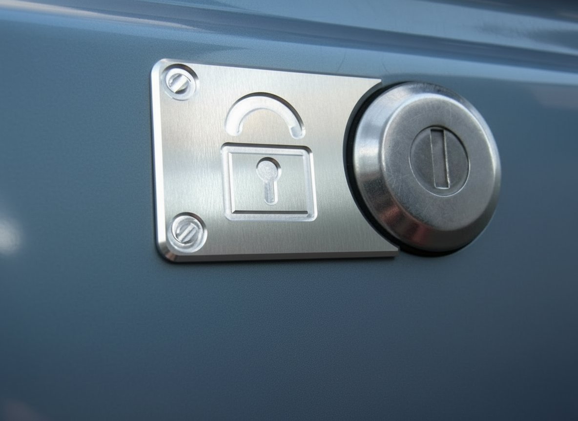 labo_jim's tweet image. JA11以外の車種の方にも！　JimLaboの ✨「KEY」パネルセット✨
ワンポイントカスタムにぴったりです。JA11の鍵穴にベストフィットするように企画しましたが、30mm径の鍵穴なら他の車にもOK！！ぜひチェックしてくださいね。

#ジムニー #JA11 #JimLabo #ジムニーカスタム  #鍵穴カバー  #DIYカスタム