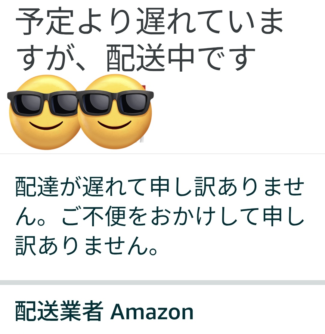 発送は平日になります Amazon…トラブルかな😇配送を試みましが←宅配ボックス空いてなかった