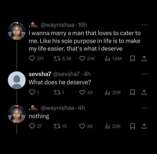 PenrodElmo's tweet photo. @BrianAtlas Womansplaining 101, let me translate womanese for you. The only good man is the one that kisses my ass. We all know her outcome. She will be passed around ridden hard and put away wet and when alone at 40 will be posing the question as all women "where are all of the good men at? https://t.co/uDX33tiG0I