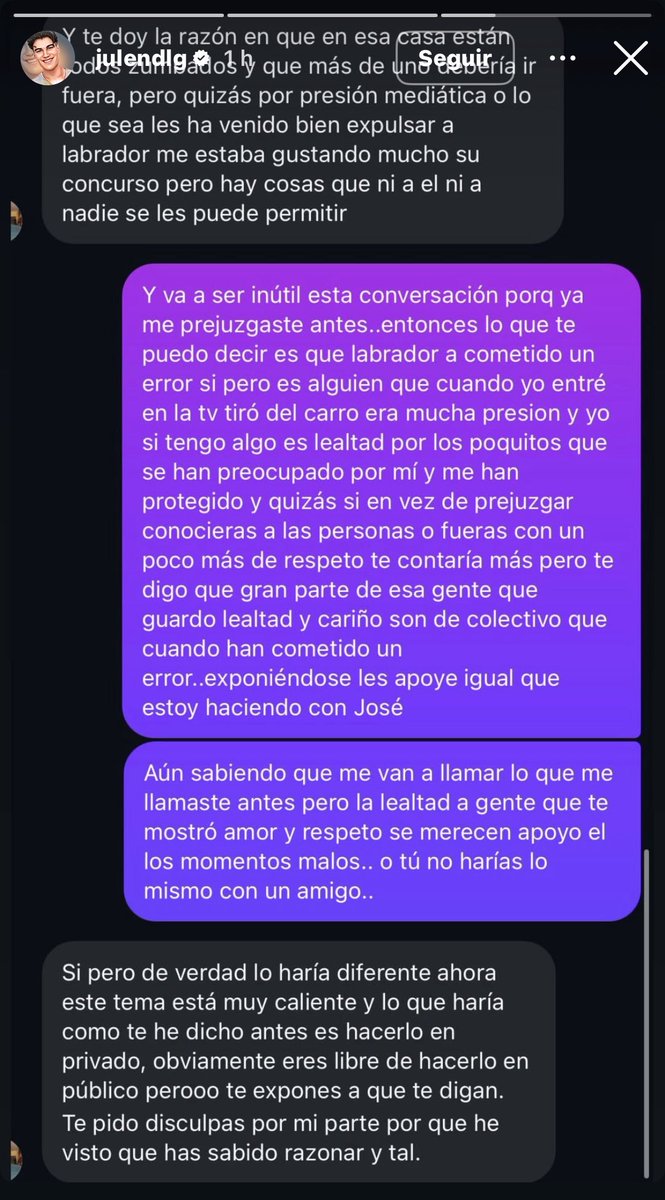 realitiescom's tweet image. Julen myhyv muestra públicamente su apoyo a Labrador #LaCasaDeLosGemelos2D9