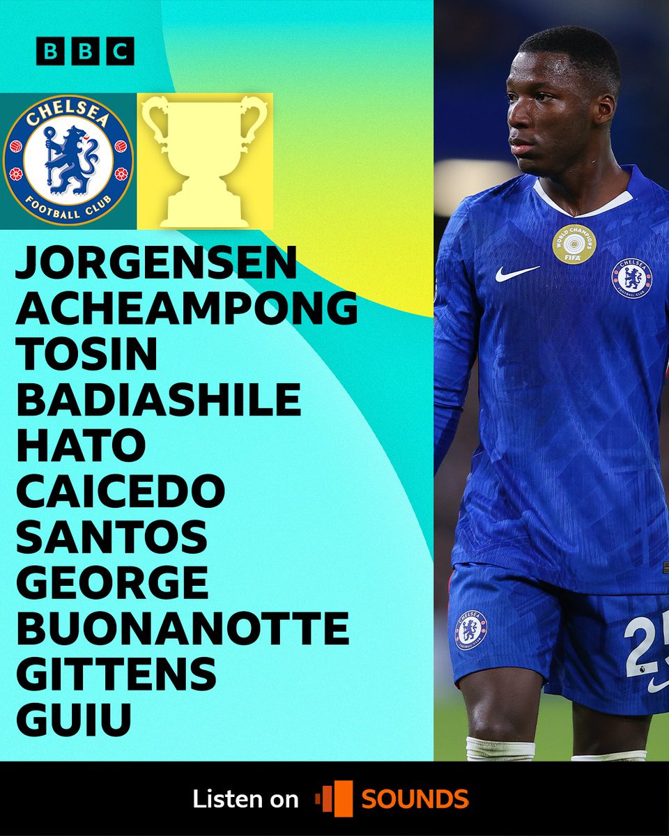 5liveSport's tweet image. 📋 | #CARCHE TEAM NEWS 📣

🐦 Five changes for Cardiff. Robinson, Ng, Lawlor, Colwill &amp;amp; Turnball all come in

🔵 Chelsea change their entire XI. Caicedo returns as captain, while Guiu leads the line

📻 All the build-up on @BBCSounds 
📲 bbc.co.uk/5live

#BBCFootball…