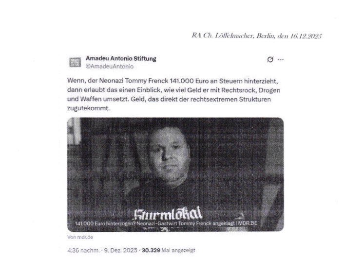 Folgende Unterlassungserklärung wurde heute von den Anwälten der #AmadeuAntonioStiftung übersendet. Finds immer lustig wegen was die Bürger alles Hausdurchsuchungen bekommen, aber Linke, NGO´s usw. dürfen sich augenscheinlich alles erlauben.