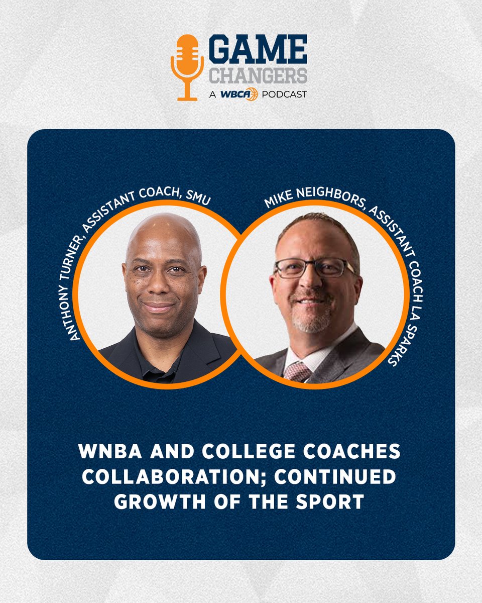 WBCA1981's tweet photo. The #WBCA Gamechangers Podcast is back!

🎙️ Host Anthony Turner of @SMUWBB is joined by @coachneighbors of @LASparks to discuss how college coaches and the WNBA can collaborate to sustain the growth of women’s basketball.

Listen 🎧 https://t.co/gNTofbAiPa https://t.co/wzTAZ1IpLo