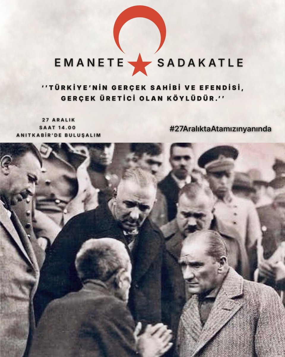 Biliyor musun nereden?
Yaşamın en dibinden.
İçtenliğin en içinden.

#27AralıktaAtamızınyanında 
#EmaneteSadakatle