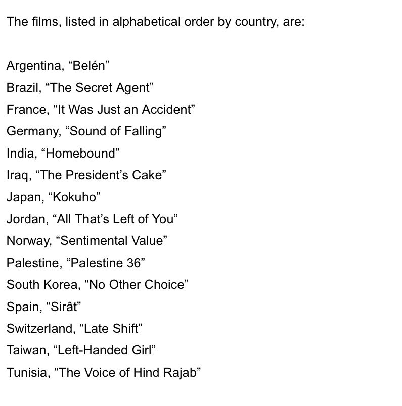 Lbaini's tweet image. BELÉN, de Dolores Fonzi, entró a la shortlist del Oscar a Mejor Película Internacional! 

Ahora solo falta el último empujoncito, entrar entre las 5 nominadas.
Es el año más competitivo de la década en esta categoría.

El 22 de enero lo sabremos.