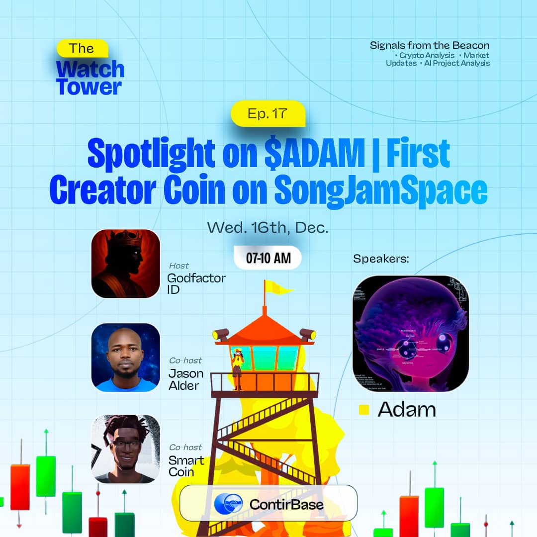 samworldonchain's tweet photo. We are live! Tune in and bring your thoughts on $Zabal and $Adam. Join us as we dive into the wild of crypto and as we discuss about what Adam is shaping the we've ecosystem and the $Zabal campaign. Tune in now.
#Wachtowers
#Songjam
@bettercallzaal https://t.co/FyVZhKatAu