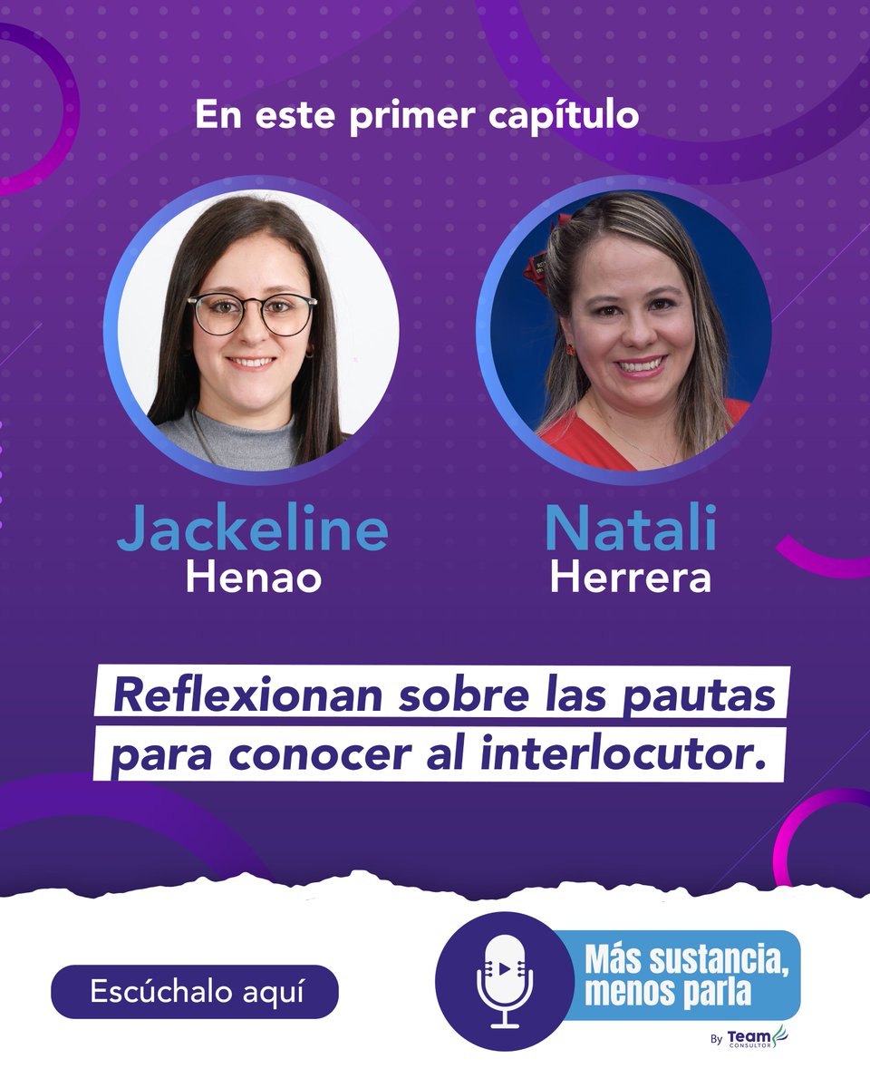 La espera terminó 🎧

Ya está aquí nuestro podcast Más sustancia, menos parla de <a href="/team_consultor/">Team Consultor</a>  ⭐️

En el primer episodio,  <a href="/JackieHenaoB/">Jackie Henao</a> 
y <a href="/Nati_Herrera/">Nátali Herrera</a>  hablan sobre cómo conocer al interlocutor y comunicar con estrategia.

Dale play 🎤💙
 open.spotify.com/episode/4yJGYu…