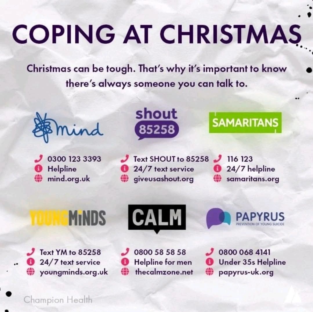 ejtayloruk's tweet image. PLEASE SHARE.
I saw this on LinkedIn, via Daniel Egan.
Resource by Champion Health that may be useful to keep close or to share with anyone who might need support.
@MindCharity @samaritans @YoungMindsUK @PAPYRUS_Charity @calm @Shoutout_UK