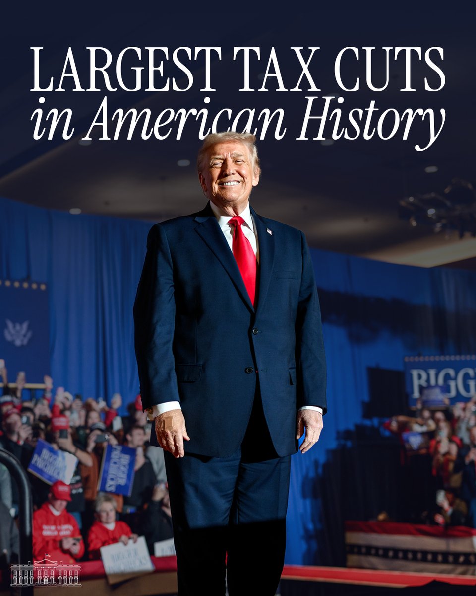 THANK YOU PRESIDENT TRUMP! 🇺🇸💸

<a href="/POTUS/">President Donald J. Trump</a> signed into law the largest tax cuts in American history. This includes No Tax on Tips, No Tax on Overtime, and No Tax on Social Security - all of which will save Americans money in their tax returns.