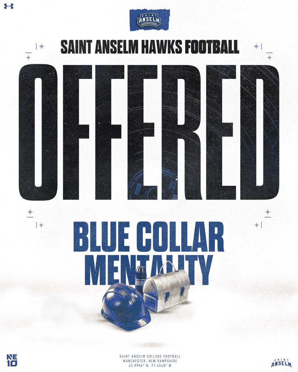 ElijahStratford's tweet image. Blessed to receive my first official offer from Saint Anslem!! #GoHawks