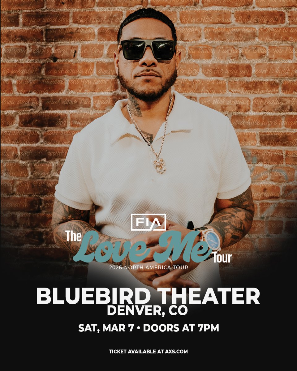 🤙 Hawaii’s <a href="/theartistfia/">theartistfia</a> takes over <a href="/bluebirddenver/">Bluebird Theater</a> March 7! The Love Me Tour 🩵

Local Presale: 12/18 at 10 am, pw: LOVEME
On Sale: 12/19 at 10 am
🎟 axs.com/events/1255189…

#theartistfia #bluebirdtheater #thelovemetour #denver