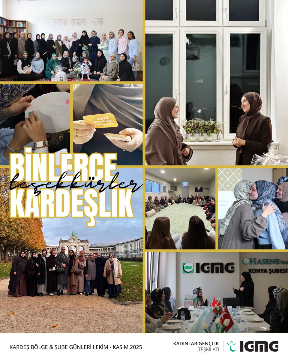 igmgorgkgt's tweet image. #Kardeş Bölge ve Şube Günleri 🌍

Ekim ve Kasım ayları boyunca onlarca bölge ve yüzlerce şubelerimizde, binlerce kardeşlerimiz bir araya geldi. 
Birbirine güç ve #ilham olan, #muhabbet ile bağlarını güçlendiren tüm kardeşlerimize teşekkür ederiz. Var olun 💛

#igmgKGT