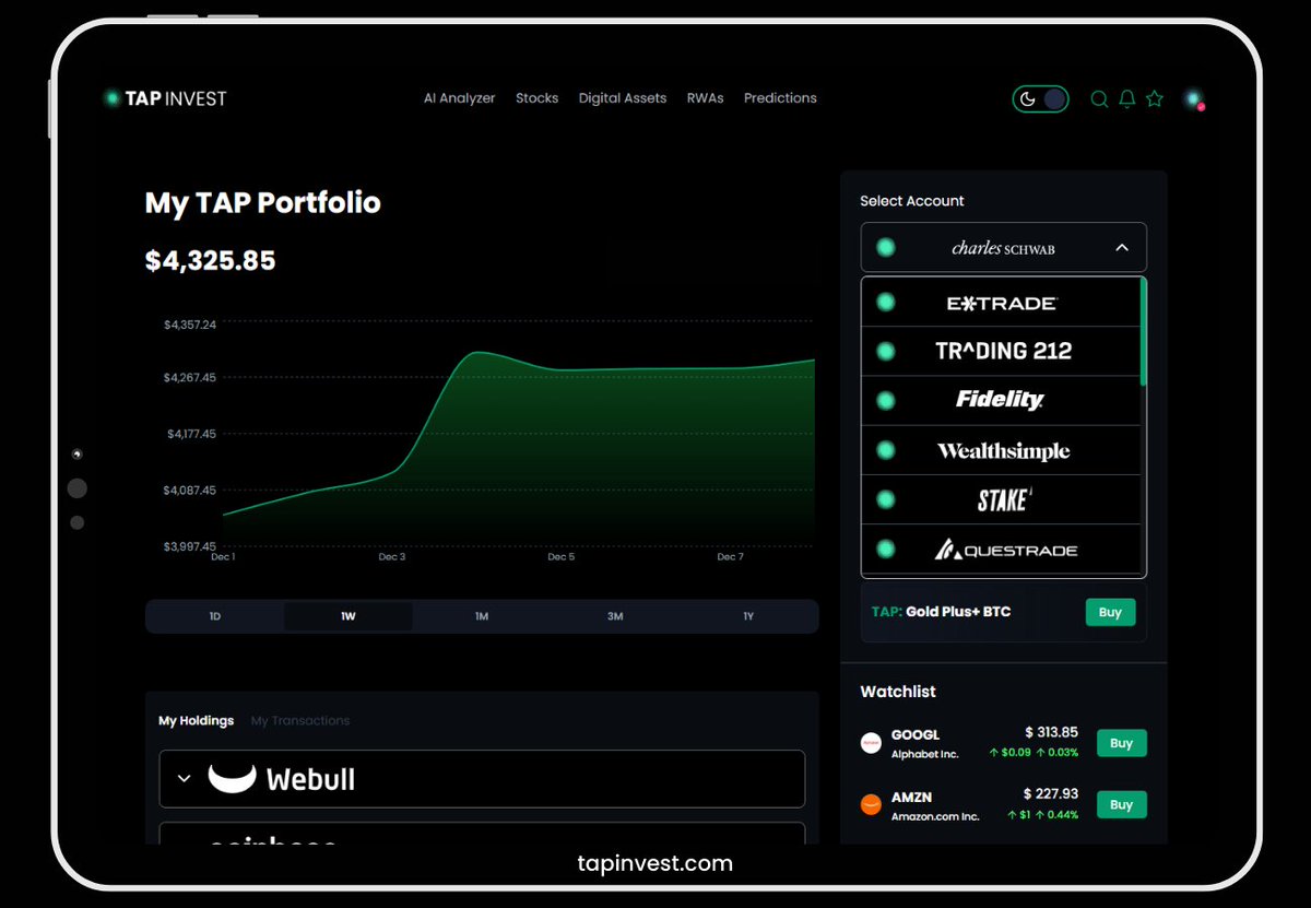 TAP has expanded its international brokerage connectivity across Europe, Africa, Asia-Pacific, Latin America, and additional global markets, giving users the ability to connect the brokerages they already use into a single, unified platform. This expanded access enables