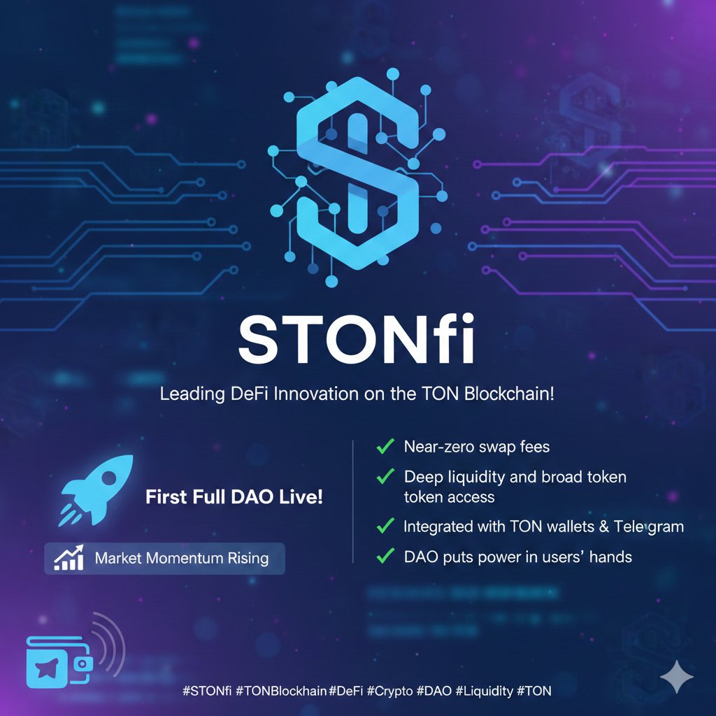 yasir_bs's tweet photo. STONfi just launched TON’s first fully operational decentralized autonomous organization, giving governance power directly to the community. This is a major milestone in TON DeFi history. 

Near zero swap fees
Deep liquidity and broad token access
#STONfi  #DeFi https://t.co/5PgqHQ3EmQ