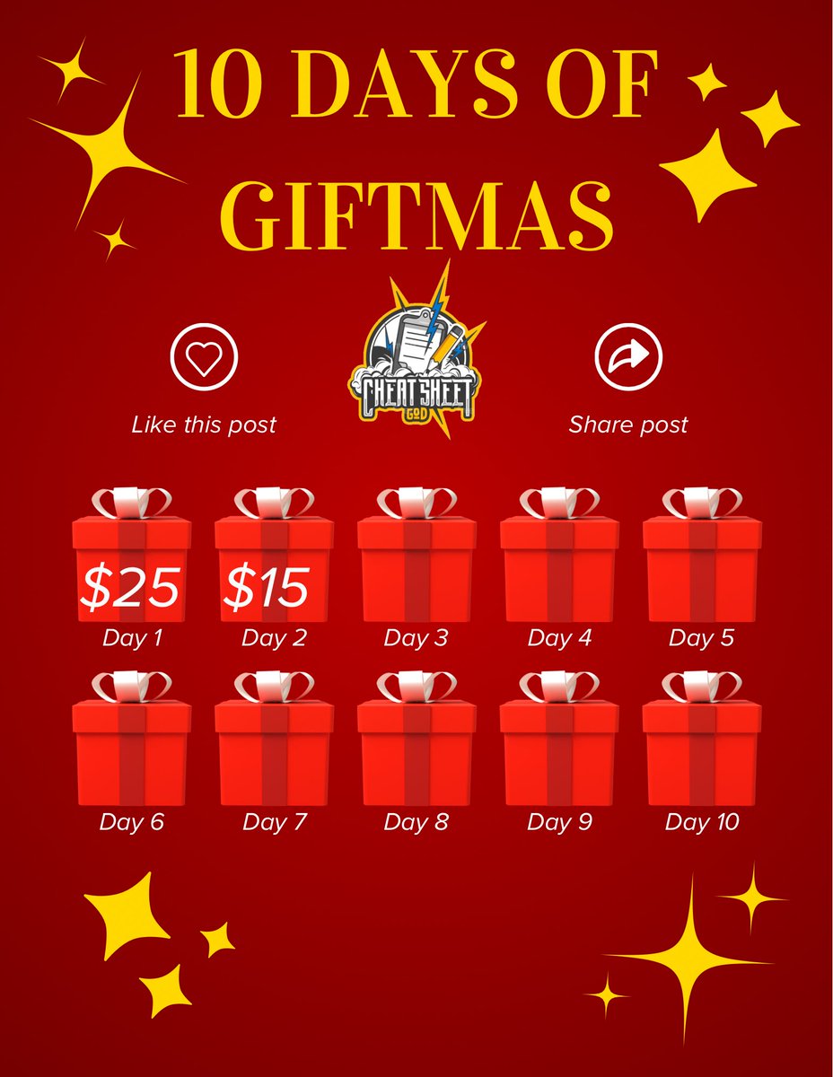 CheatologyHQ's tweet photo. 10 DAYS OF GIFTMAS 🎄 🎁

(DAY 2)

Winner will be selected from comments at 10PM EST

-Must be following 
-Like &amp; share post of that day to be entered
-Comment your favorite holiday ❤️ https://t.co/OKglwjNqVY