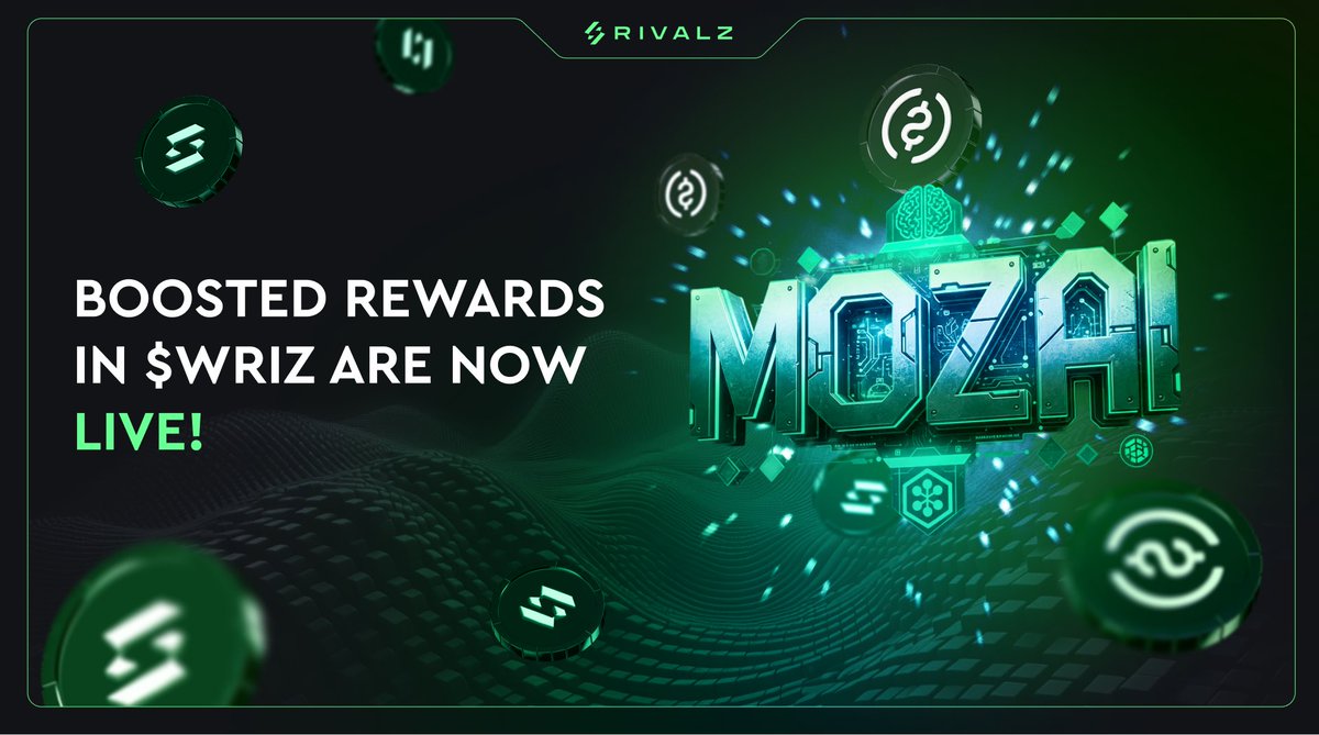 Boosted rewards are now LIVE on MOZAI.

zNode holders and $wRIZ stakers — your extra $wRIZ is already waiting to be claimed, with rewards made available daily.

Open MOZAI and harvest your boosted yield. 👇
mozai.rivalz.ai