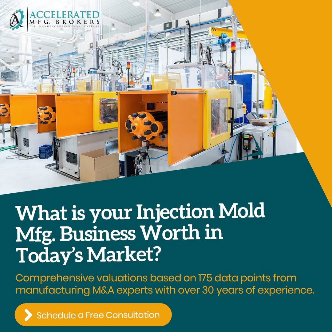 MfgBrokers's tweet photo. Injection mold manufacturers... if you haven’t had your company professionally valued, you may be leaving serious money on the table.

Schedule a free consultation to understand your true market value.  https://t.co/LpiRsK9IKt
#InjectionMolding #ManufacturingExperts https://t.co/4hxRtaeu0q