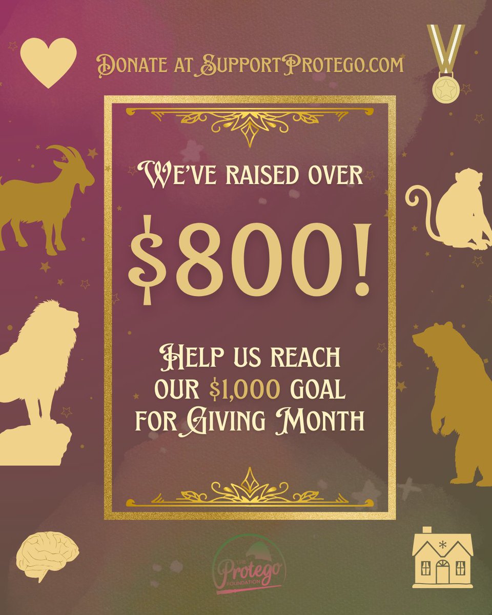 🎖️⭐️ This Giving Tuesday, we raised over $800 to help animals!

Raising $1,000 will help us with our operational costs, allowing our team to promote our campaigns and grow our impact.

If you’re able, please help us reach our goal by visiting SupportProtego.com ! 💛