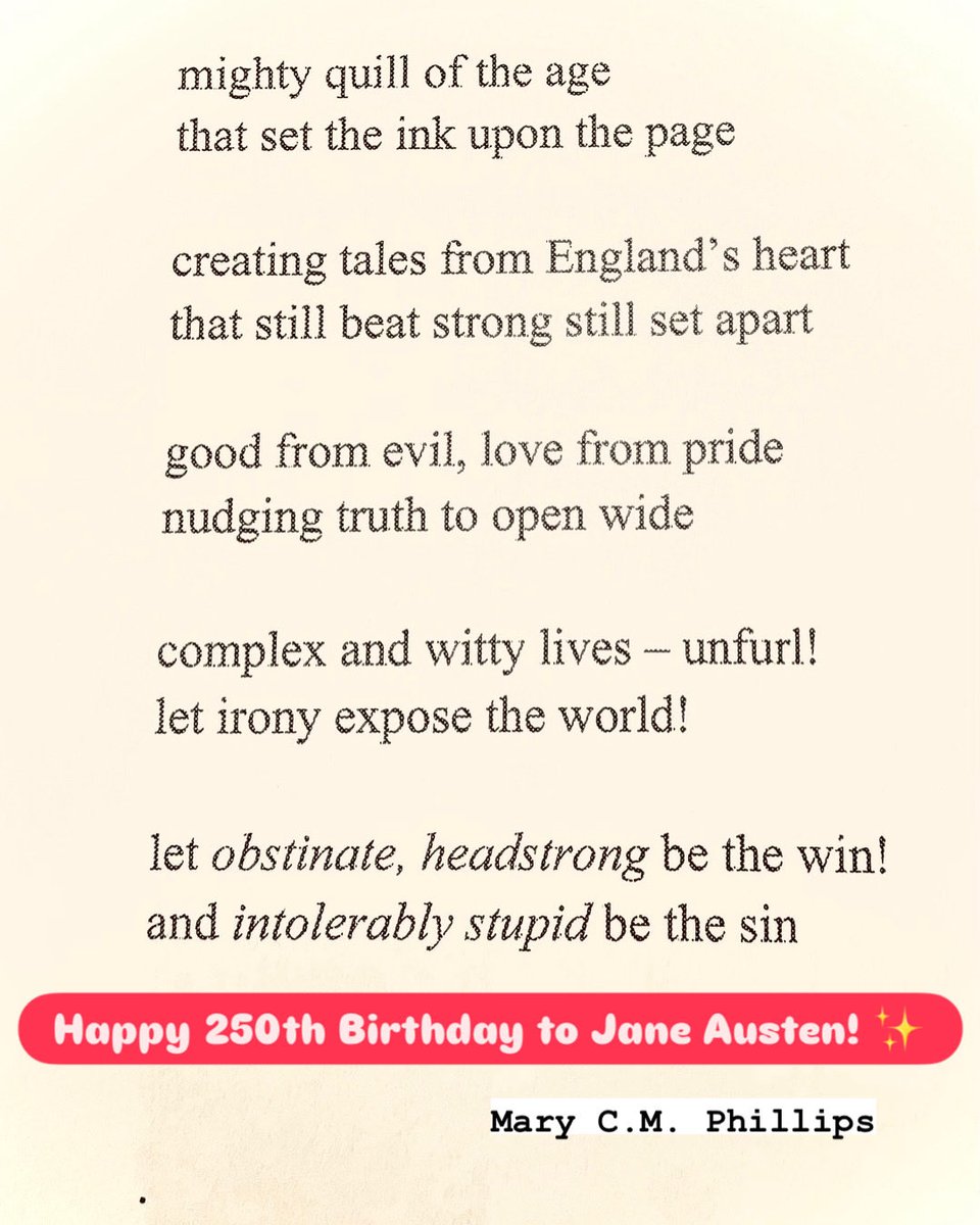 Happy 250th Birthday to Jane #Austen 💕 #poem #poetry